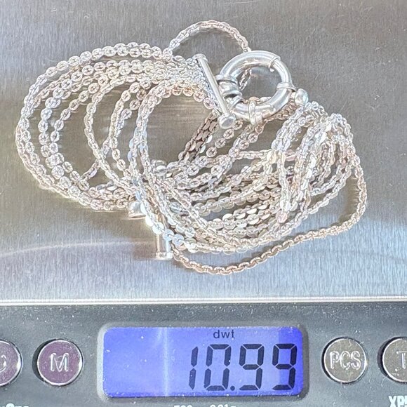 Milor Sterling Silver 925 Ten Strand Circle Link Chain Bracelet Size 7.5" Length - Picture 12 of 12